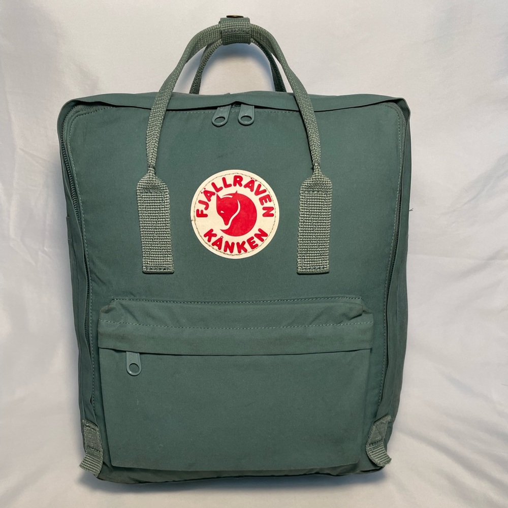 Fjallraven Kanken Backpack Green with Red Logo